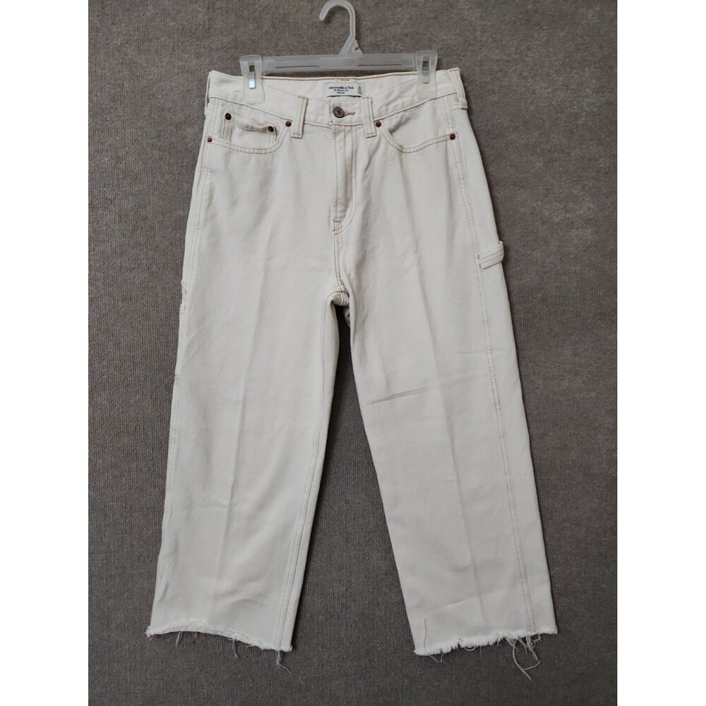 Abercrombie Fitch Mid Rise The Slouchy Jeans Womens 27 Short Natural Carpenter